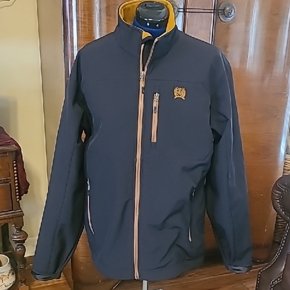 Cinch Coat Conceal Carry Bonded Jacket Black & Mustard.(#1576).sz.L. - Picture 1 of 16